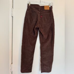 LEVI’S fudge brown corduroy wedgie straight pants